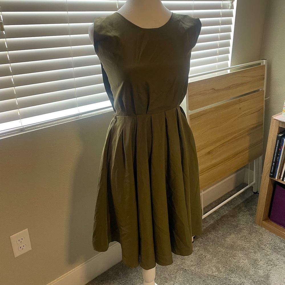 Custom Olive Cocktail Dress